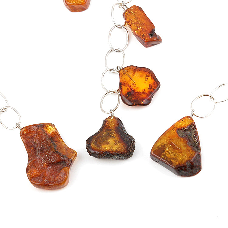 Natural Amber Chain Necklace