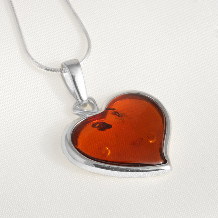 Genuine Amber Heart Pendant