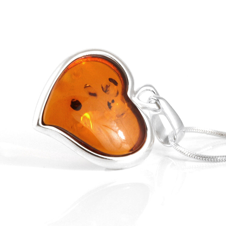 Genuine Amber Heart Pendant