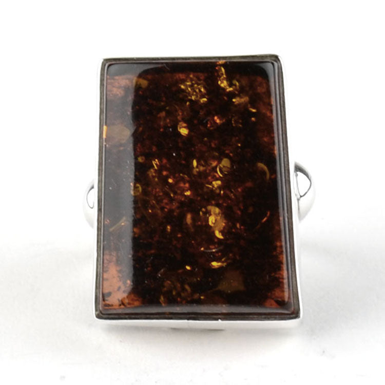 Giant Trapezoid Unisex Amber Ring