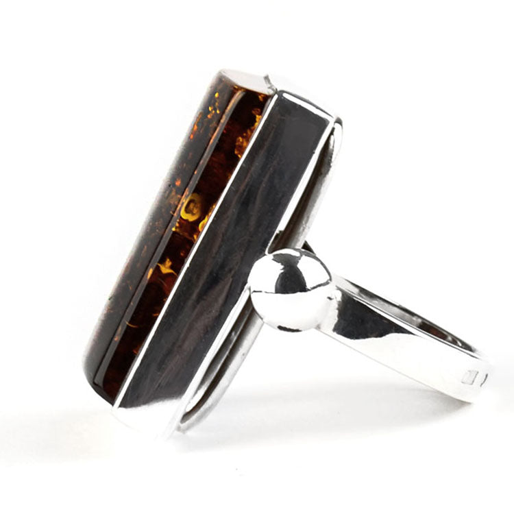 Giant Trapezoid Unisex Amber Ring