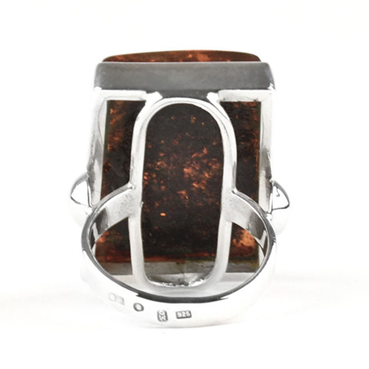 Giant Trapezoid Unisex Amber Ring