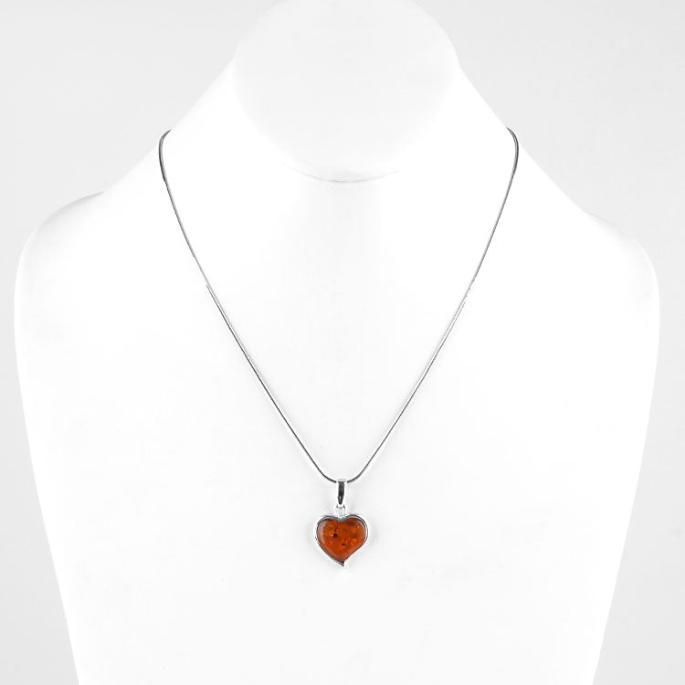 Honey Amber Heart Pendant