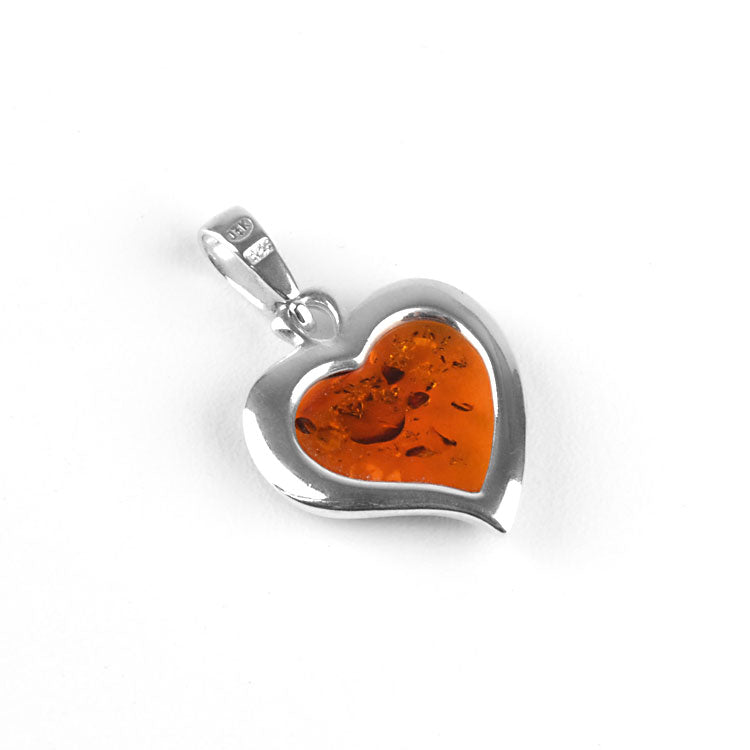 Honey Amber Heart Pendant