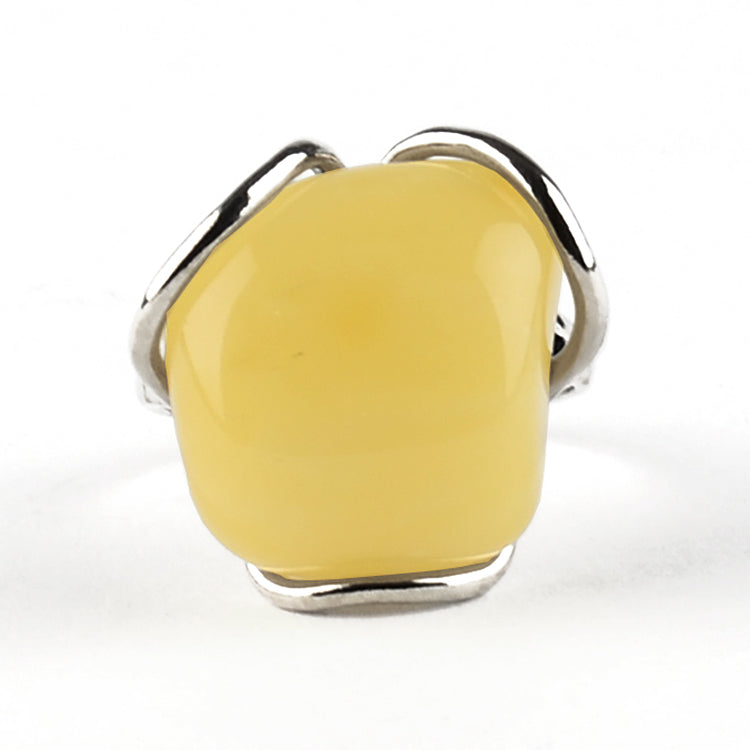 Free-Shaped Butterscotch Amber Ring