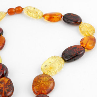 Chunky Multi-color Natural Amber Necklace