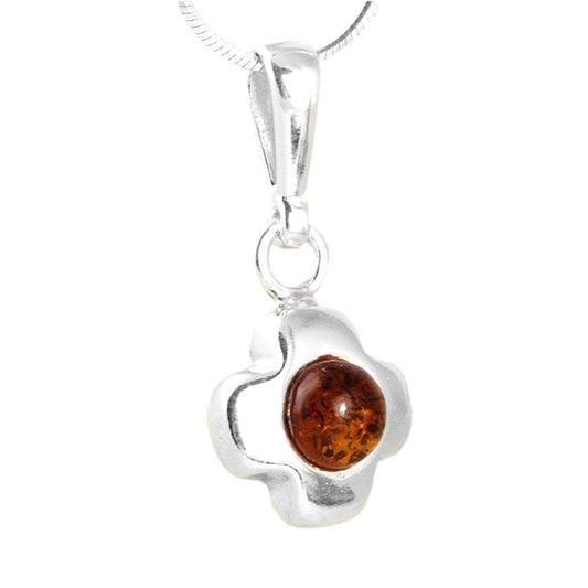 Simple Amber Cross Pendant
