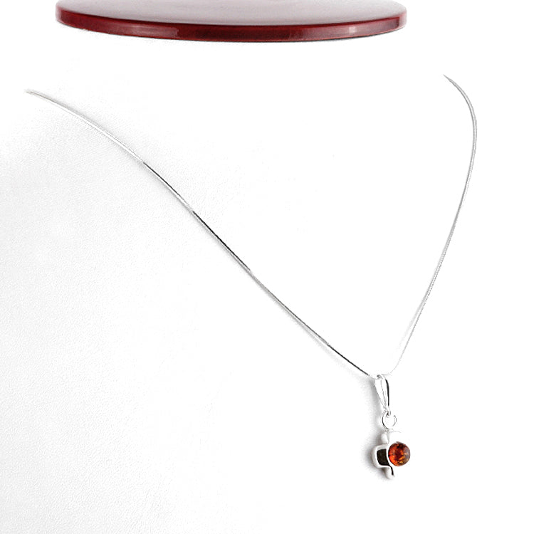 Simple Amber Cross Pendant