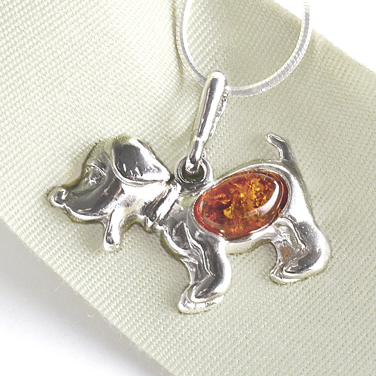 Honey Amber Dog Pendant