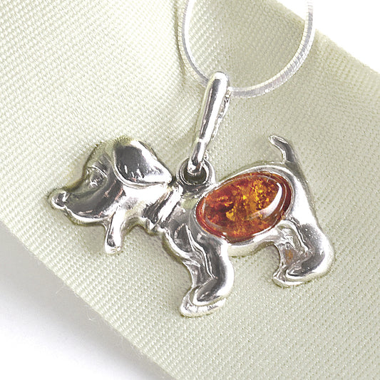 Honey Amber Dog Pendant