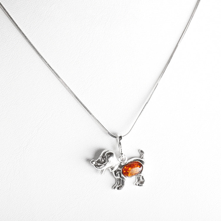 Honey Amber Dog Pendant