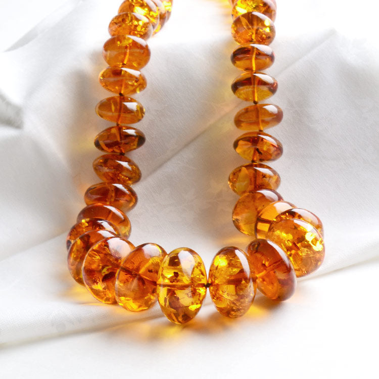 thumbnail image 2 of Handmade Genuine Baltic Amber Necklace - 22 Inches, 100g - Natural Yellow Honey Cognac 2 of 2