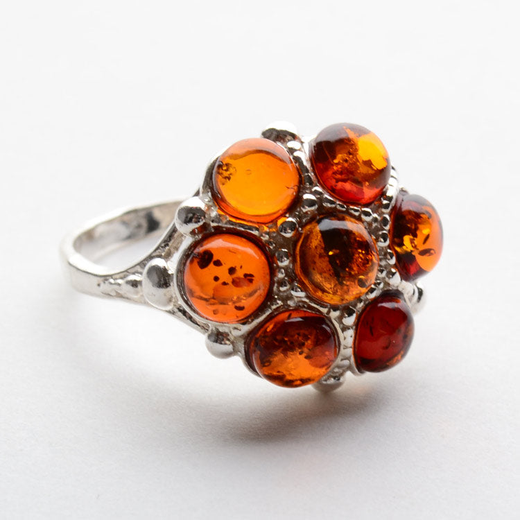 Honey Amber Flower Ring