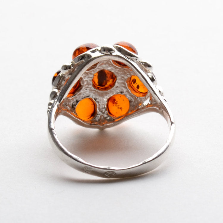 Honey Amber Flower Ring