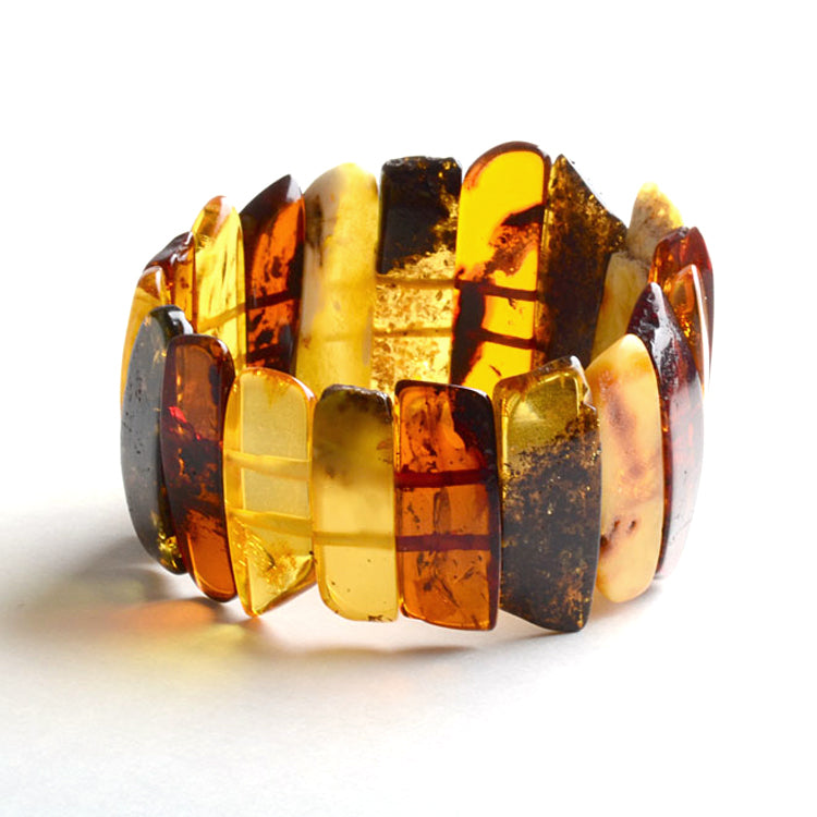 Multi-Stone Amber Stretch Bracelet
