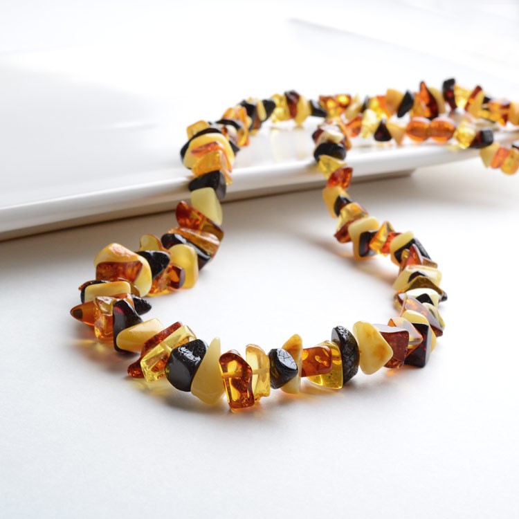 Bits of multi-colored Amber Necklace