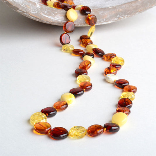 Multi-colored Amber Dots Necklace