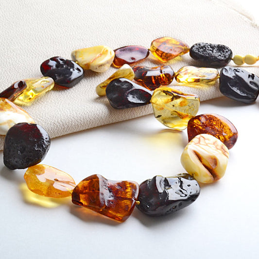 Natural Cut Amber Necklace