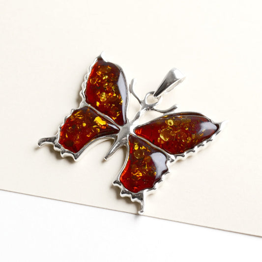 Cognac Butterfly Pendant