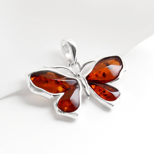 Butterfly Pendant - Honey Amber
