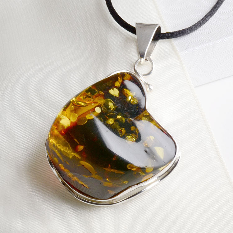 Large Chunk of Green Amber Pendant