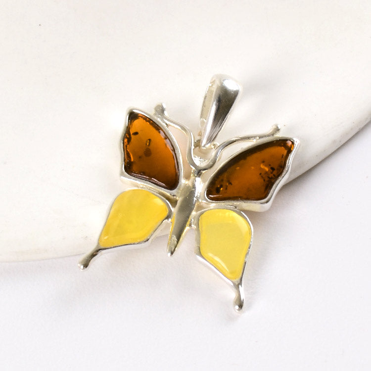 Baltic Amber Butterfly Pendant