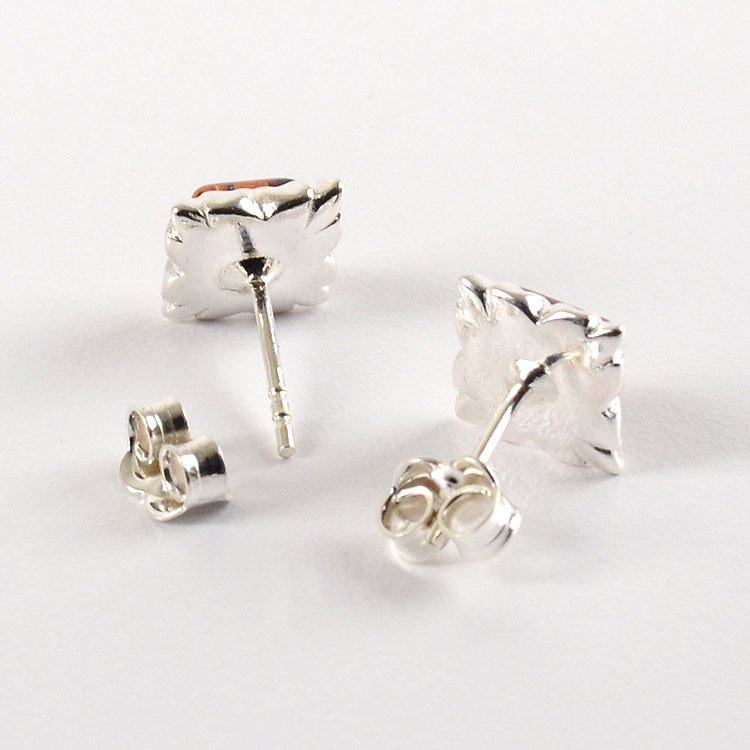 Amber Square - Stud Earrings