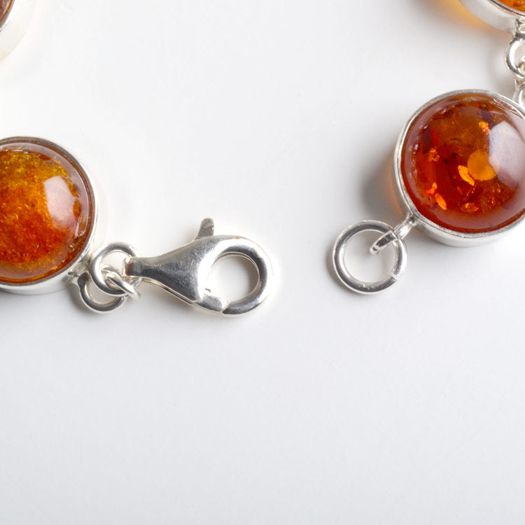 Amber & Silver Link Bracelet