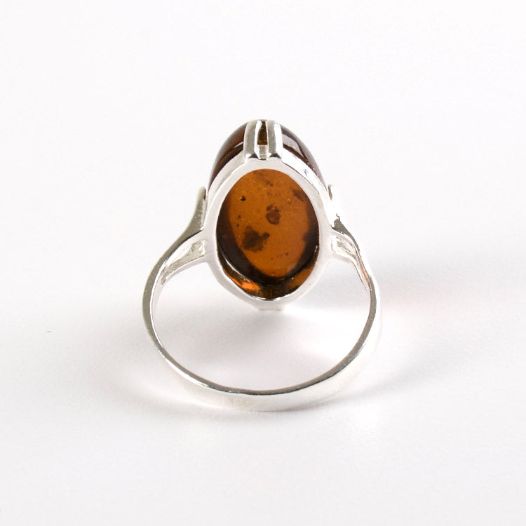 Cognac Amber Oval Ring