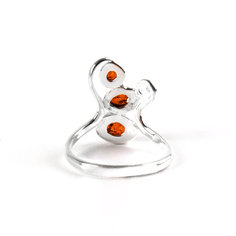 Delightful Three Amber Stones Ring