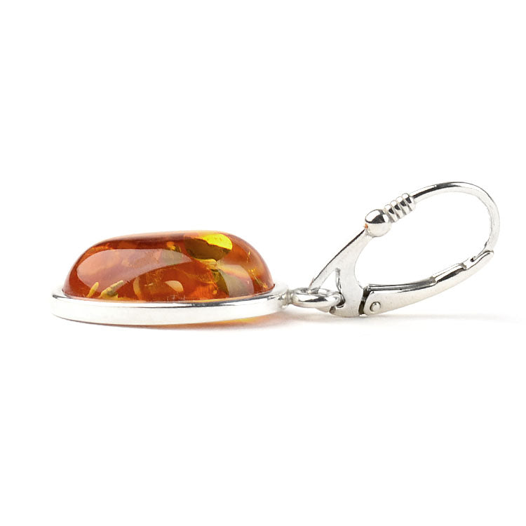 Classic Honey Amber Silver Earrings