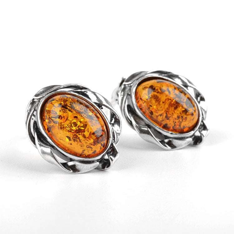 Amber Elegance Clip-On Earrings