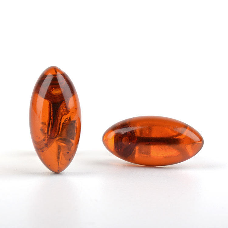 Sleek Amber Oval Clip On Earrings