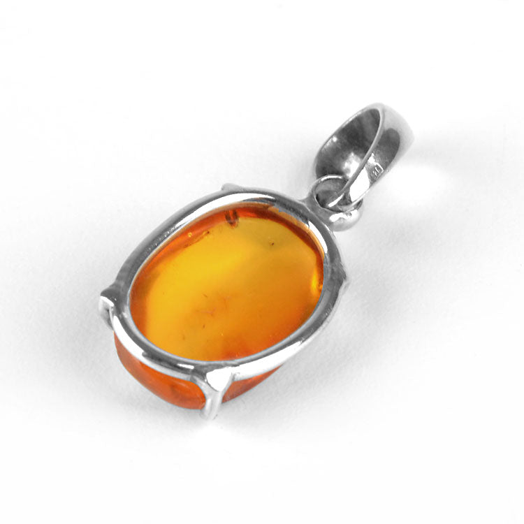 Amber Oval with Insect Pendant