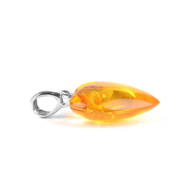 Genuine Citrine Amber Heart Pendant