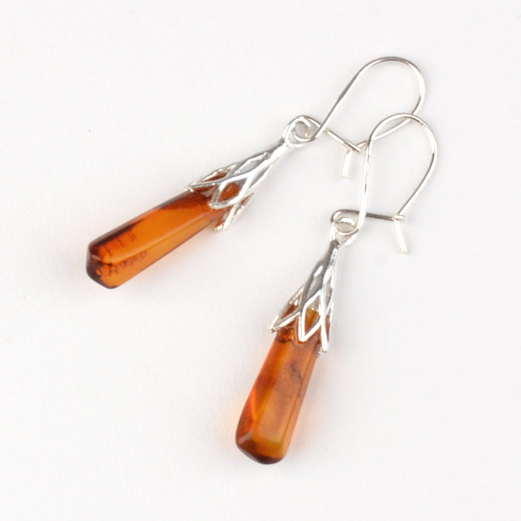 Modern Amber Drop Earrings