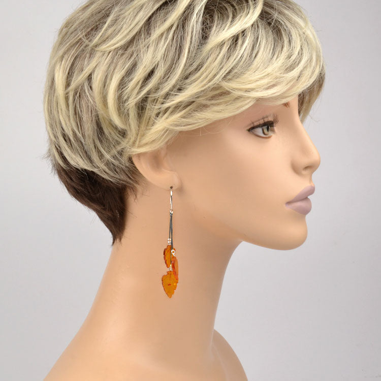 Honey Amber Leaves Earrings