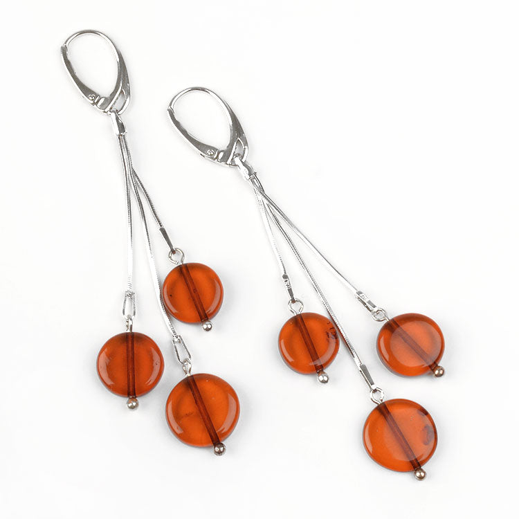 Honey Amber Discs Earrings