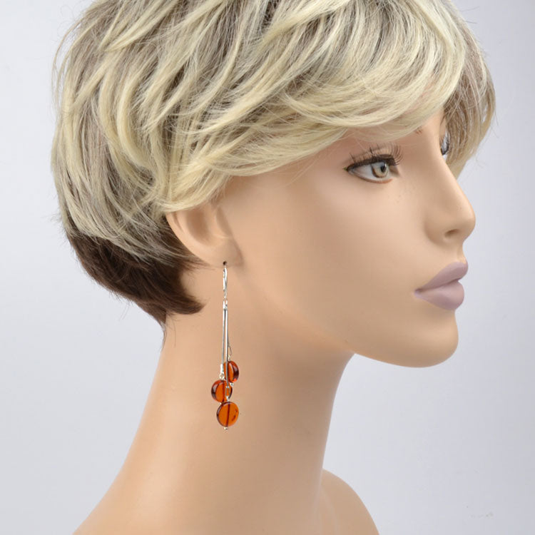 Honey Amber Discs Earrings