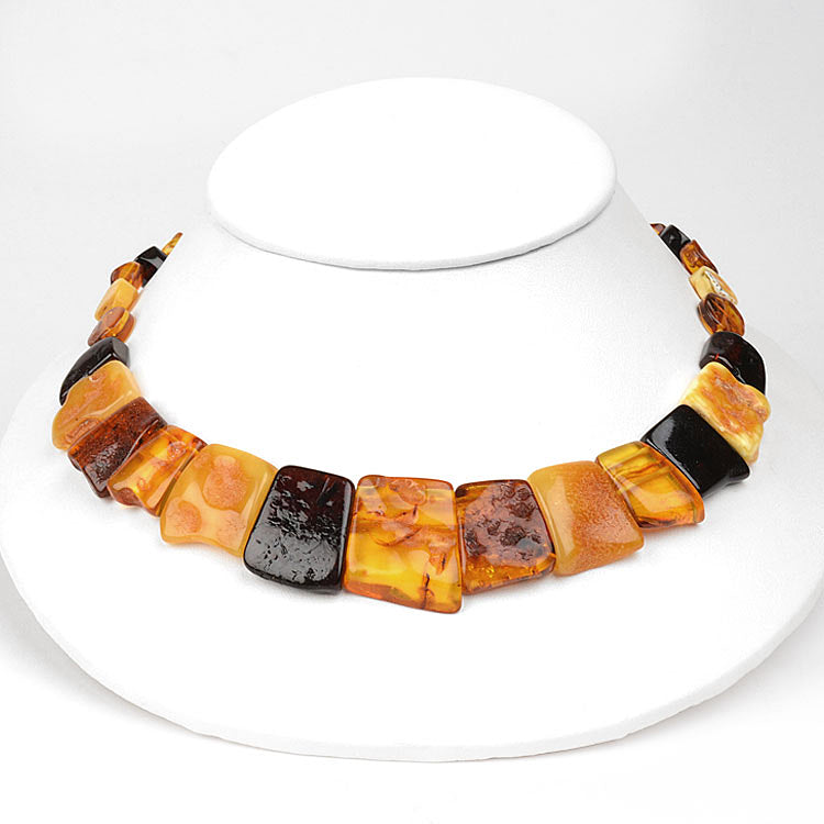 Multi Colored Cleopatra Style Amber Necklace