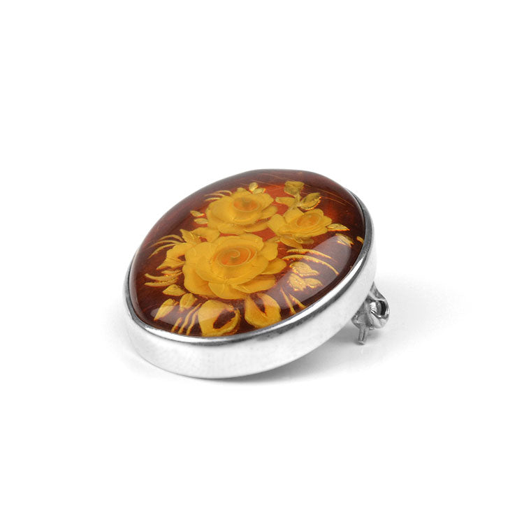 Amber Roses Pin Or Pendant