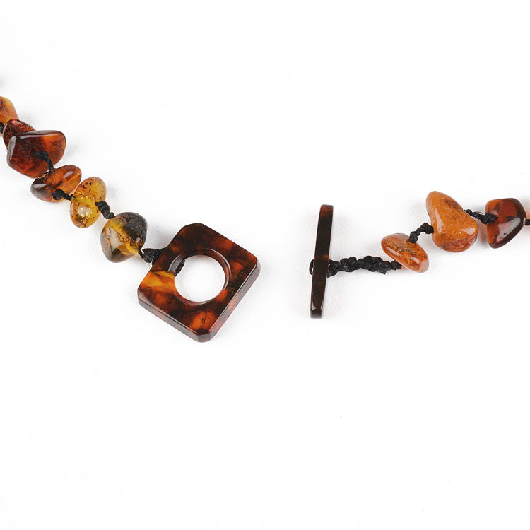 Natural Double Knotted Nuggets Amber Necklace