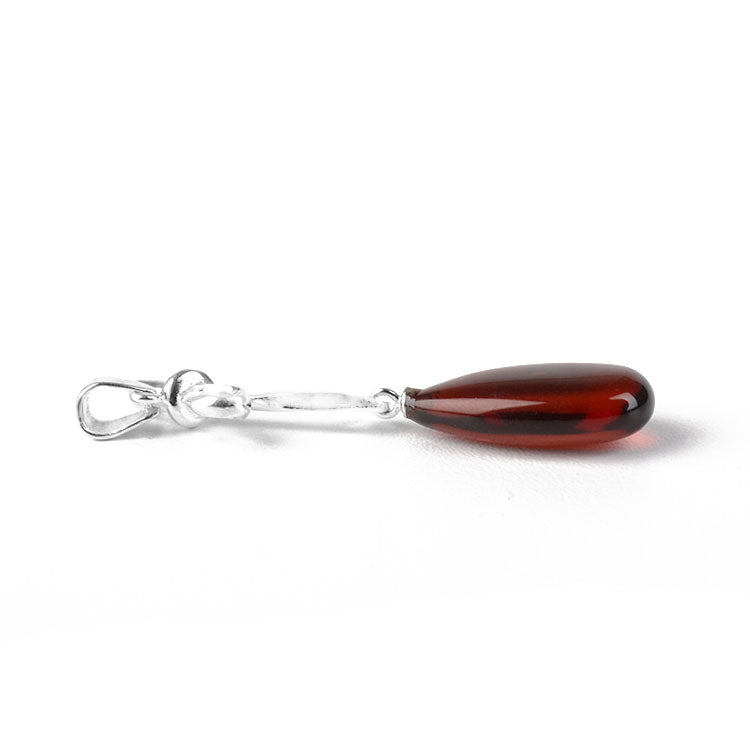 Amber Drop with Bow Pendant