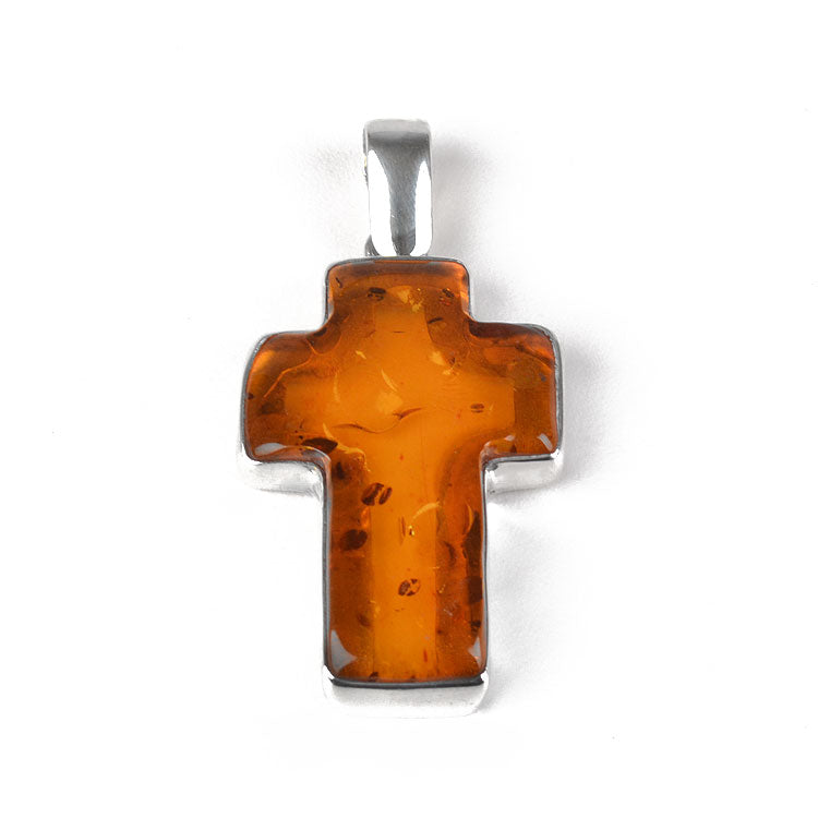 Amber Cross Pendant (Sold AS-IS)