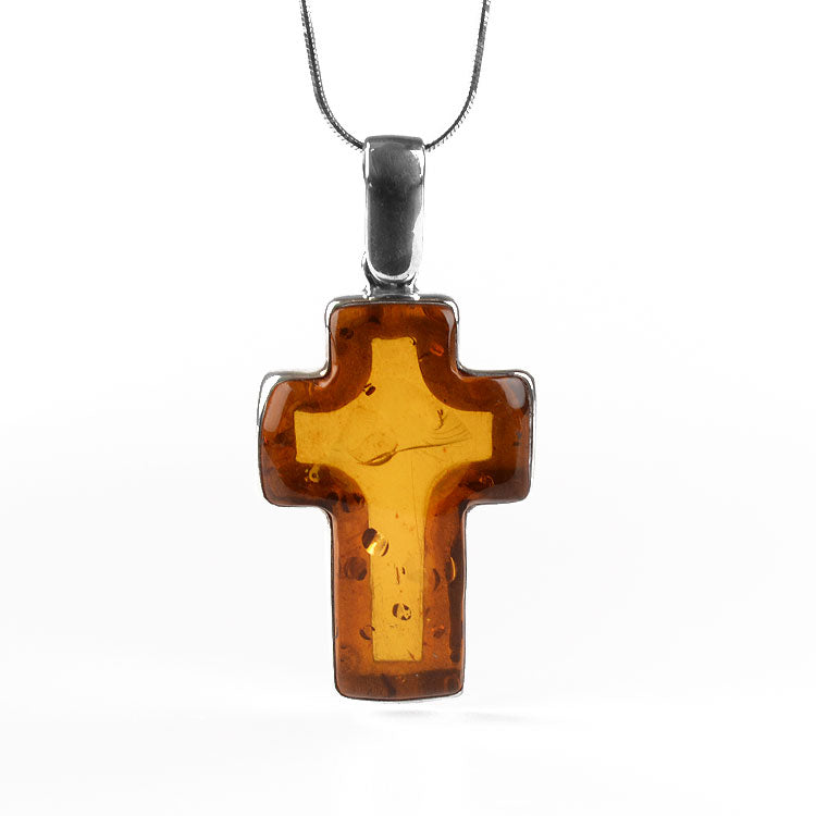 Amber Cross Pendant (Sold AS-IS)
