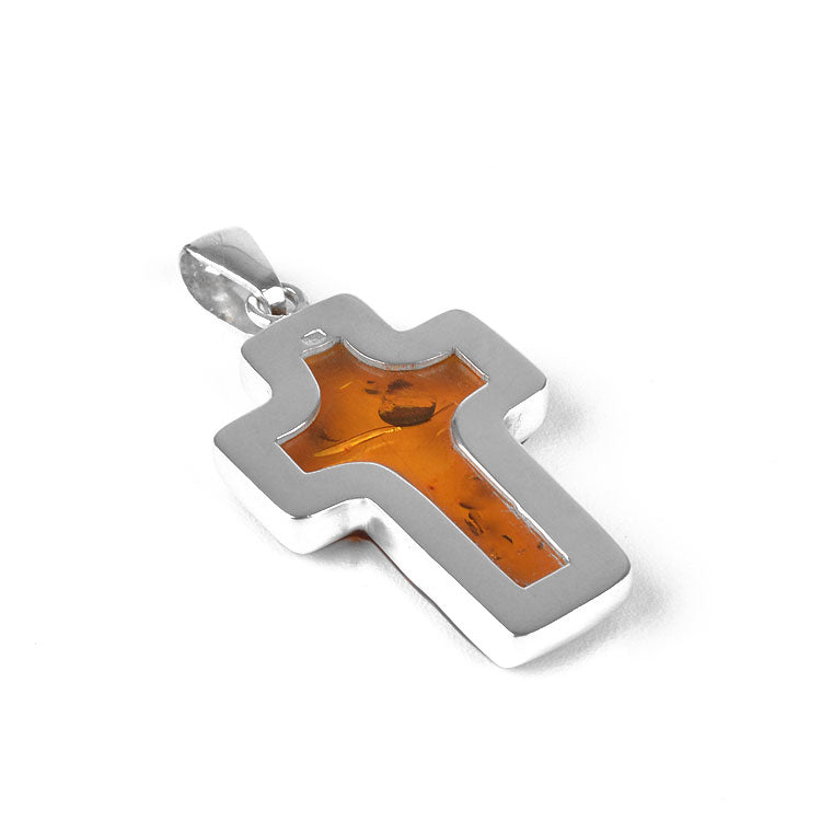 Amber Cross Pendant (Sold AS-IS)