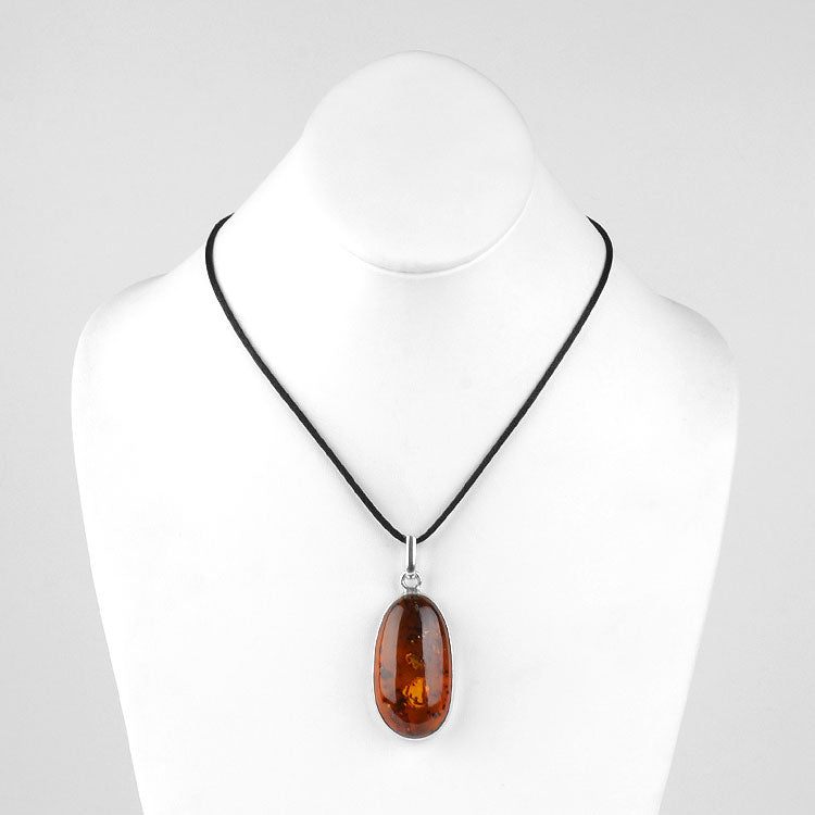 Large Oval Amber Pendant