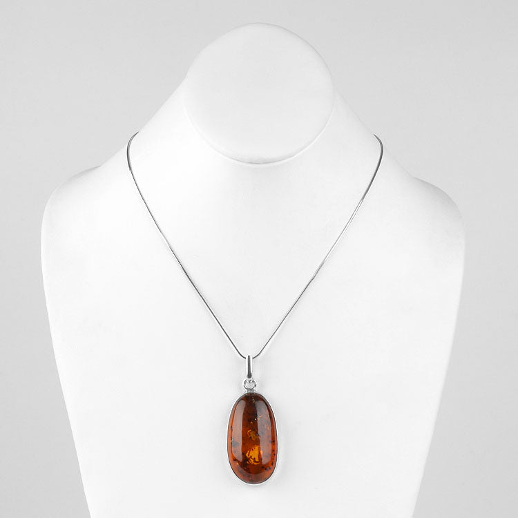 Large Oval Amber Pendant
