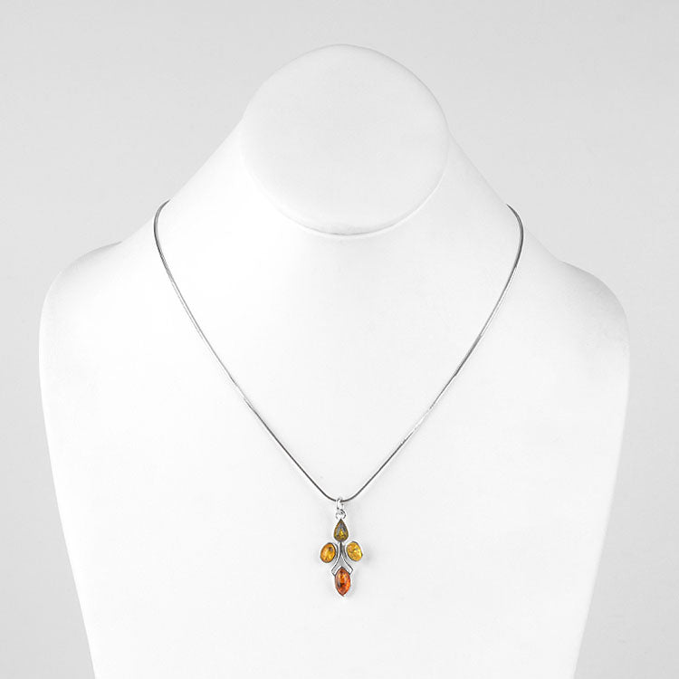Four Amber Stones Pendant