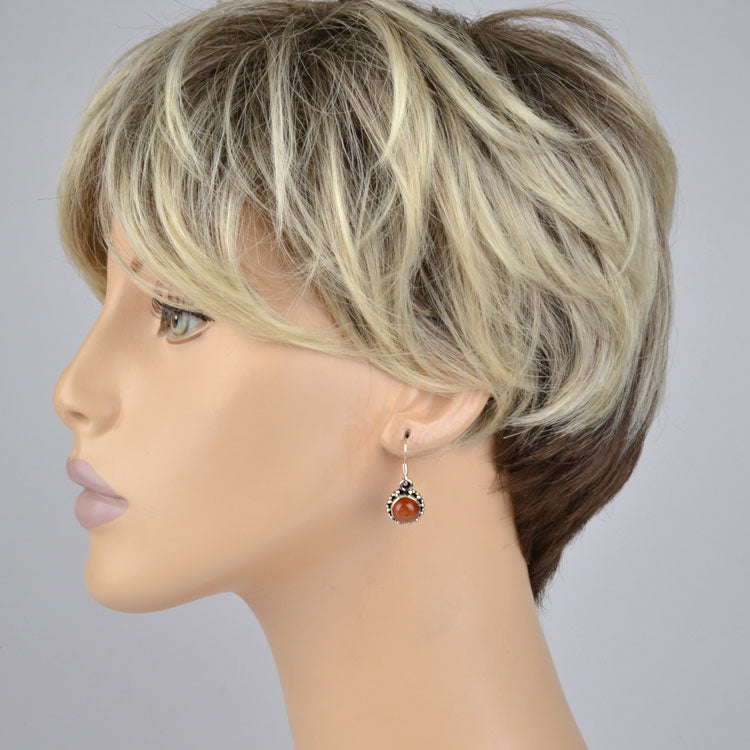 Round Carnelian Gemstone Earrings